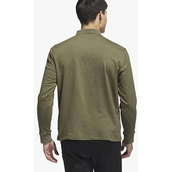 Adidas Golf Polo Olive Green Long Sleeve Medium NWT - Picture 5 of 9